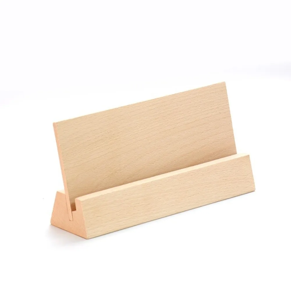 Durable Wooden Wooden Calendar Base with Backboard Multifunctional Photo Card Holder Table Number Sign Holder Table Number