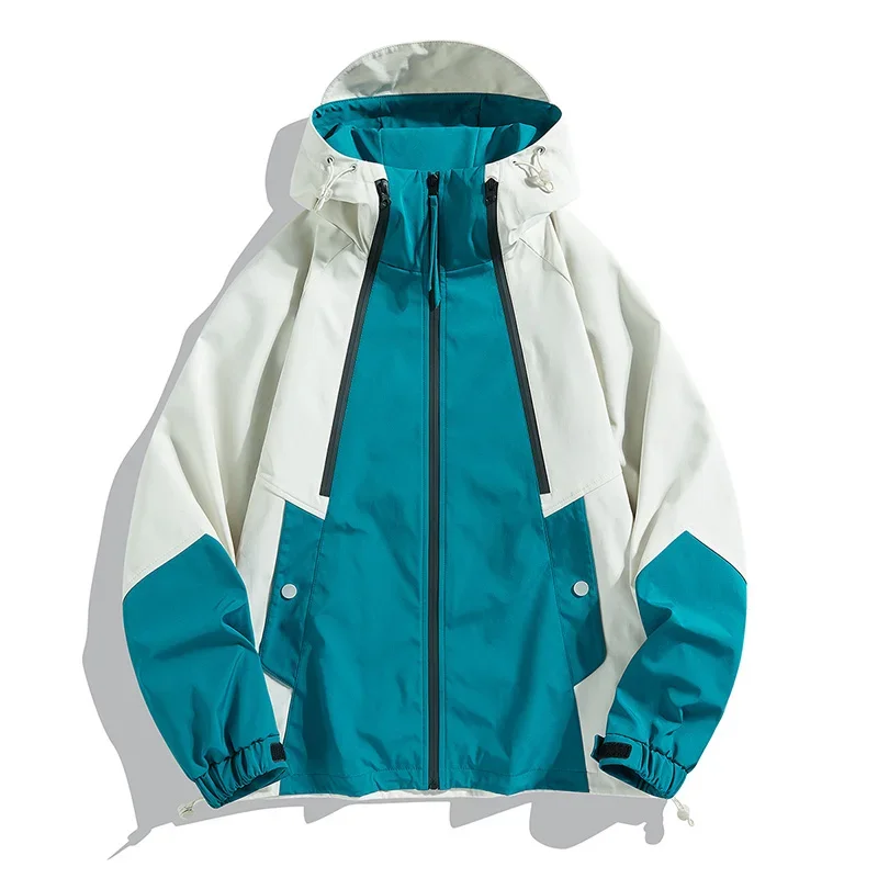 Spring Autumn Mens Autumn Windbreaker Ourdoor Hooded Coats Male Vintage Jackets Women Contrast Color Windbreaker Streetwear Coat - view 6