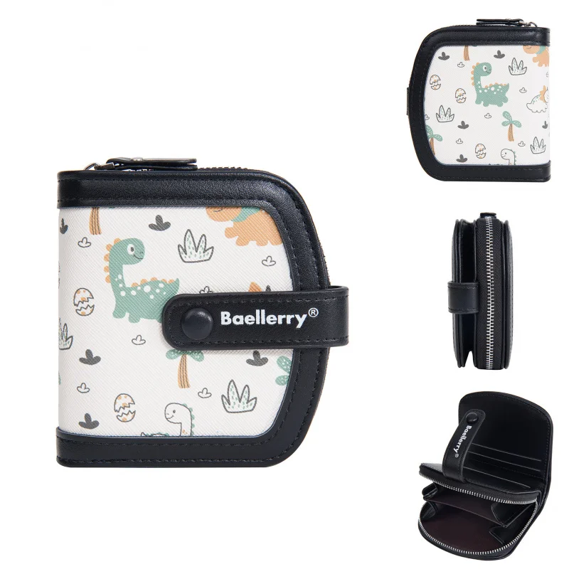 New Cute Dinosaur Print Women's ShortinsWomen's Wallet High-Grade Large-Capacity Wallet Walletwallet
