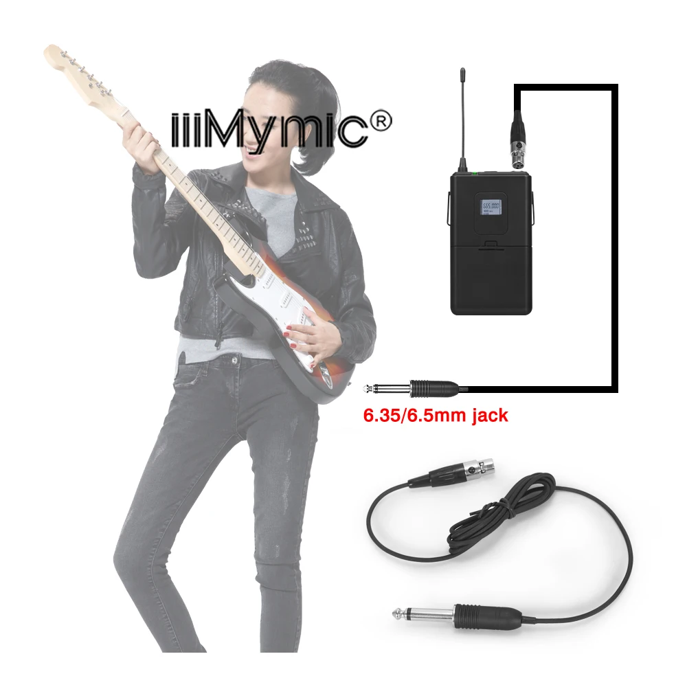 Iiimymic Guitar Bass Instrument Music Cable Mini 4Pin XLR TA4F to 1/4 6.5mm 6.35mm for Shure Body pack Transmitter