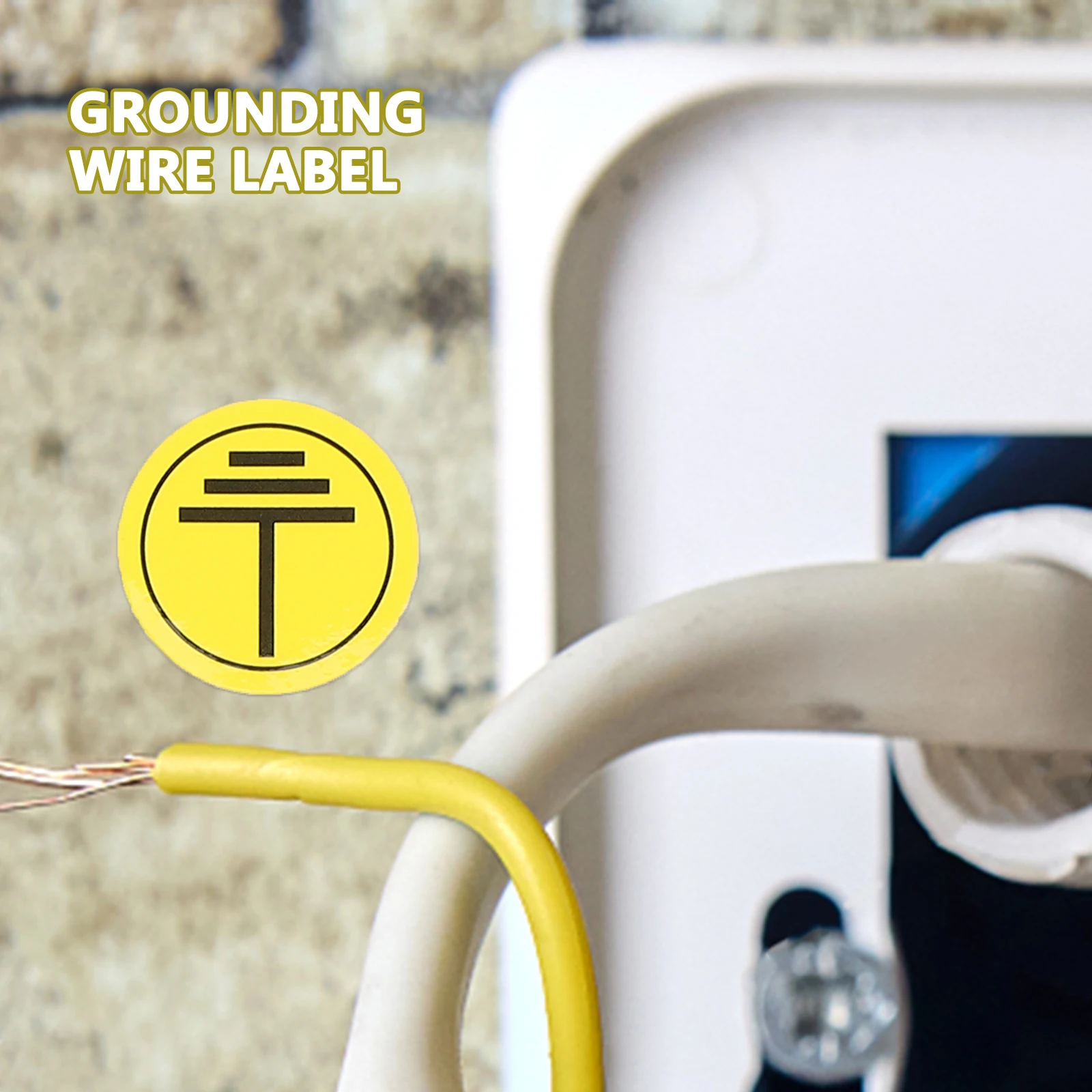 Grounding Labels Safety Stickers Electric Panel Decals Warning Signs Machinery Markers Power Equipment Alerts Tools Parts