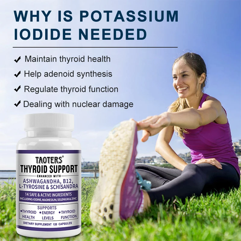 Thyroid Support Complex with Iodine: Energy, Metabolism and Focus Formula. Vegan, Soy and Gluten Free.