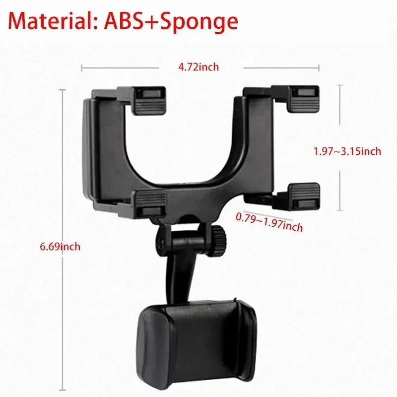 Universal Car Holder Rearview Mirror Mount Bracket Navigation GPS Mobile Stand Clip Foldable Adjustable Car Cell Phone Support