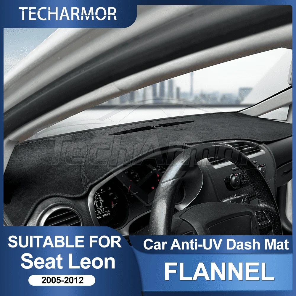 Flanell Auto Dashboard Abdeckung Pad Für Seat Leon 2005-2012 Sonnenschirm Schutz Anti-Uv Dash Matten Nicht-slip Auto Innen Zubehör