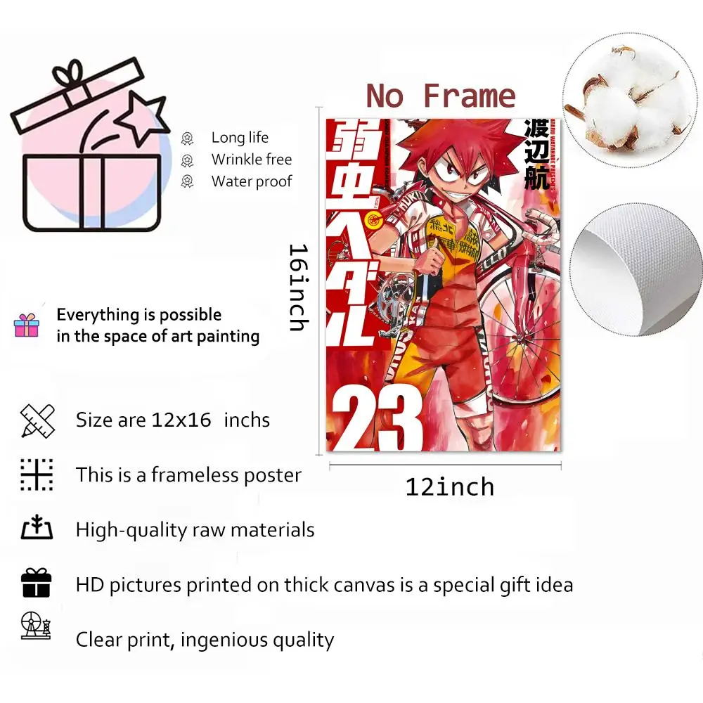 Manga Cycling Sports Yowamushi Pedal Painting Calligraphy Canvas Wall Art Mural Living Room Canvas Decor Gifts