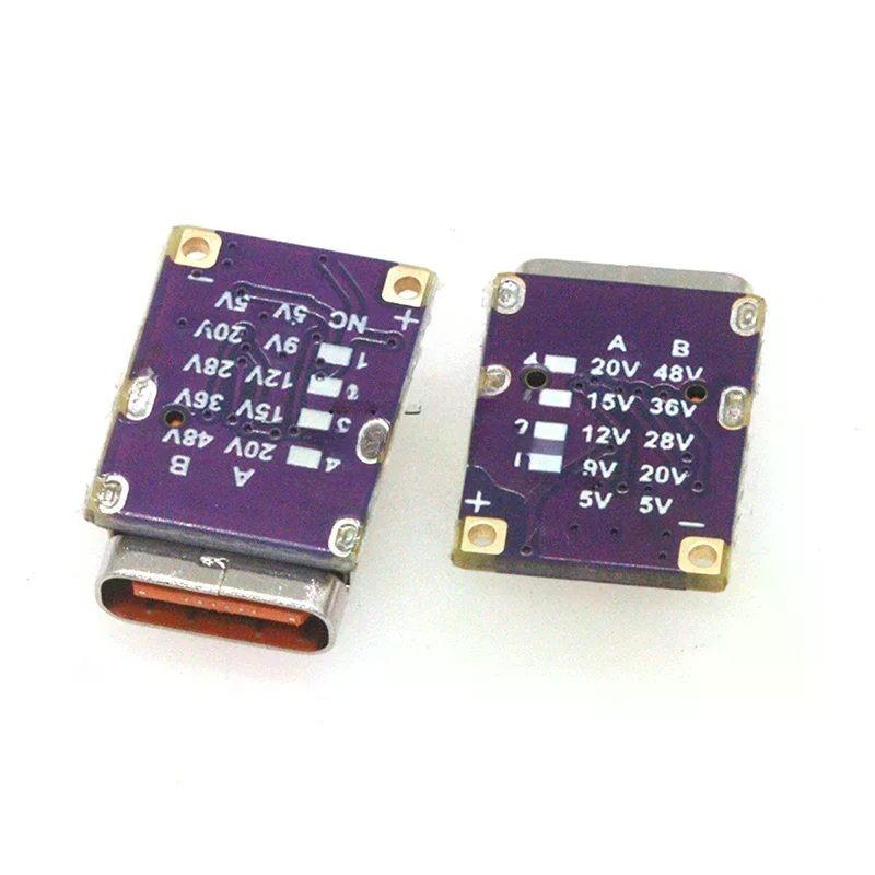 

1Pcs Trigger PD To DC Type C Interface PD3.0 PD3.1 QC3.0 Deceiver Fast Charging Module DC 5/9/12/15/20/28/36/48V Voltage