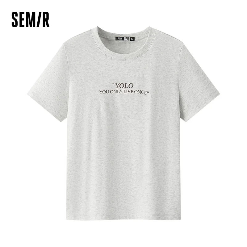 

Semir Short Sleeve T-Shirt Women Moisture Wicking 2025 Summer New Cool Feeling Antibacterial Letter Top for Active Wear