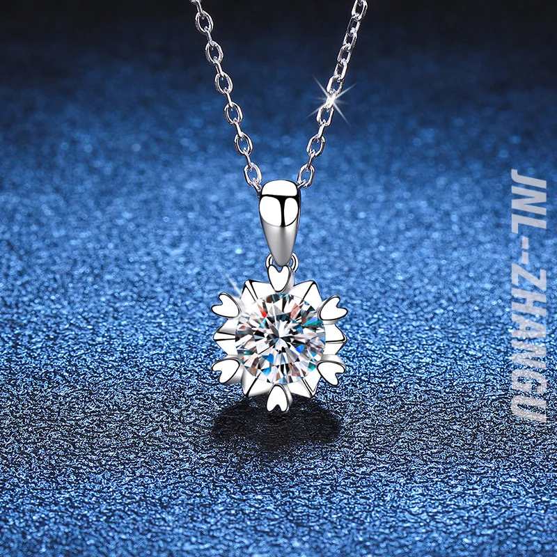 

Wholesale Sun Flower Gra Certified Moissanite Pendant Necklace Earring Jewelry Set 925 Sterling Silver White Gold Women Wedding