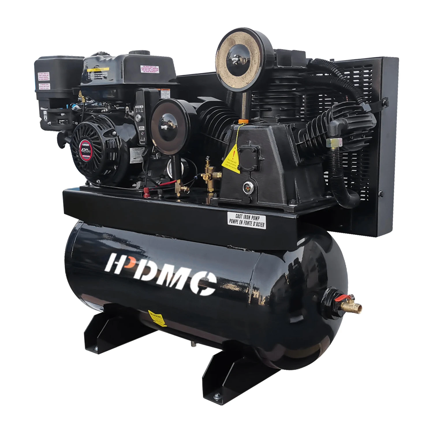 DMC 13HP Gas Powered Air Compressor 30 Gallon Horizontal  ASME Tank 28 cfm@180PSI Piston Pump Air Compressor