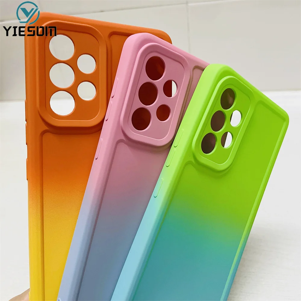 Gradient Silicone Phone Case For Samsung Galaxy A72 A42 A52 A52S 5G A32 A22 4G A12 M23 M33 M53 5G Shockproof Soft Cover