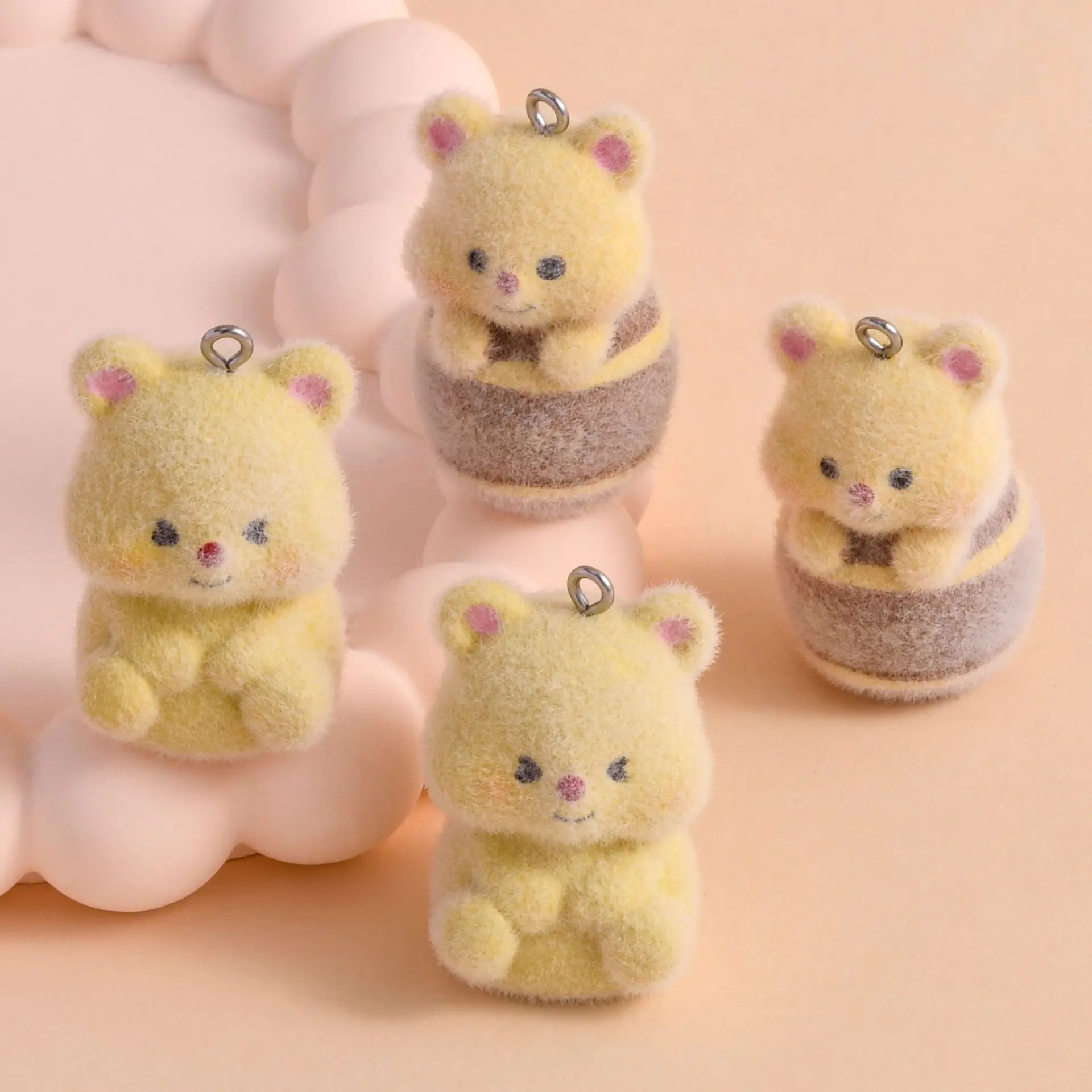 

20pcs Cute Resin bear Charms Cartoon Plush Animal Doll Pendant for Necklaces Earrings Keychains Making DIY Jewelry Accessories