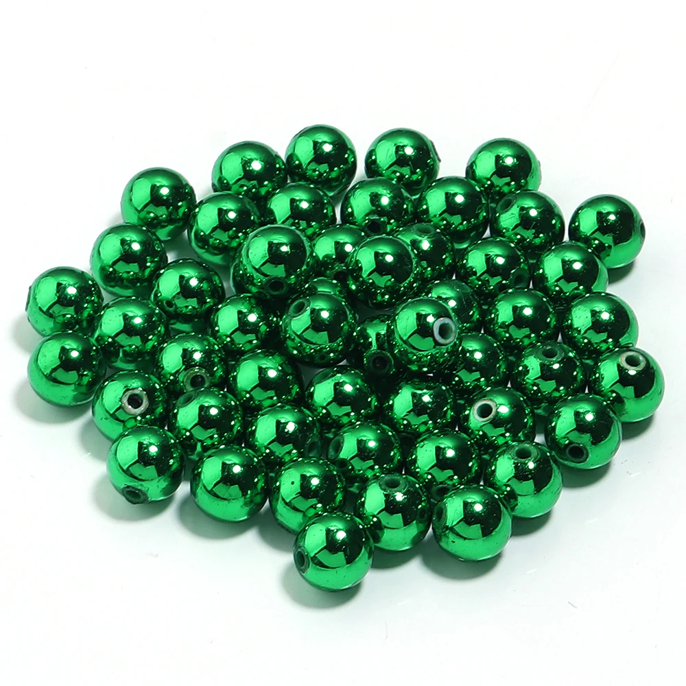 50-200 teile/los 6 8 10 12mm Weihnachten Farbige Acryl Perlen Lose Spacer Runde Perlen Für DIY Weihnachten armband Halskette Zubehör – Detail 7