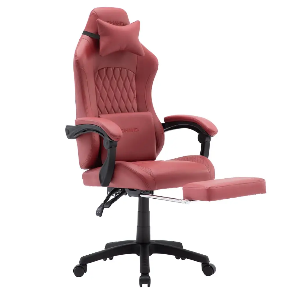 

Gaming Chair Computer Chair with Footrest and Lumbar Support, Height Adjustable Game Chair with 360° Swivel Seat, Customized