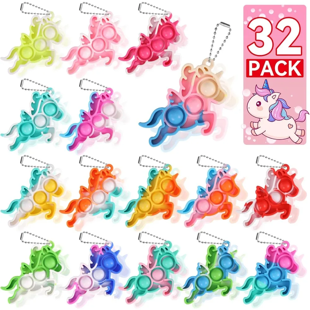 

Unicorn Party Favors for Kids Goodie Bags Stuffers Pop Fidget Toys Bulk Its,32 Pack Unicorn Toys Pinata Stuffers Birthday Party