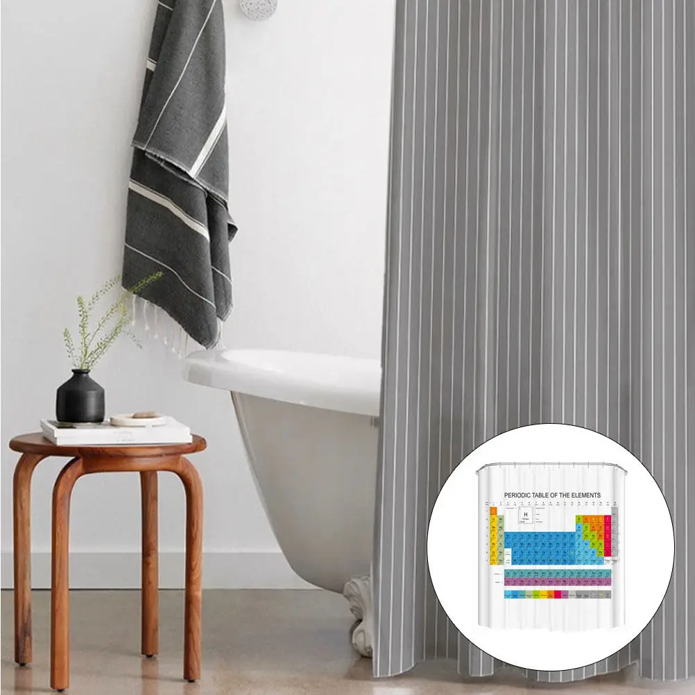 Periodic Table Shower Curtain 150x180cm Premium Opaque Waterproof Material Fashion Bathroom Decor Creative Bath Curtain Design