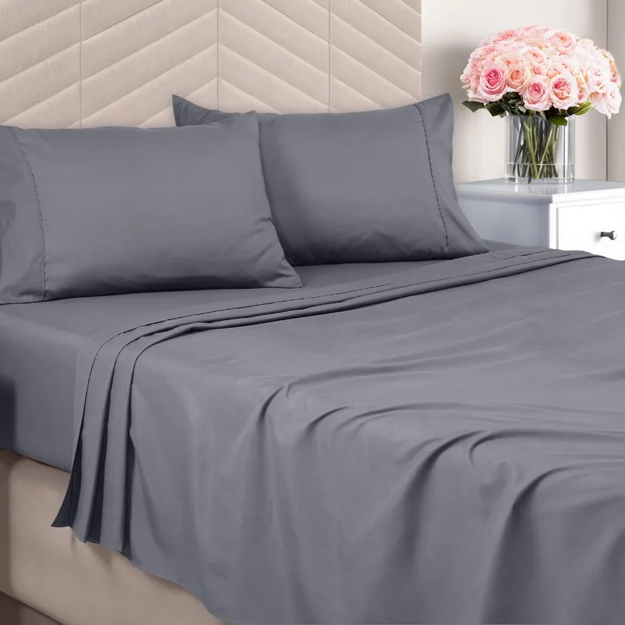 

Queen Sheet Set Brushed Microfiber Ultra Soft Bed Sheets for Queen Size Bed with Deep Pockets Wrinkle and Fade Resistant Ideal