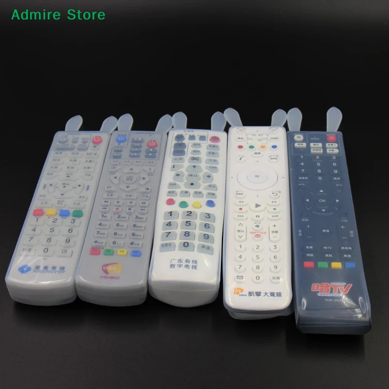 [G]Transparent Noctilucent Remote Control Cover for TV Air Conditioner Rabbit Ear Remote Dustproof Protective Case Sheath Sleeve