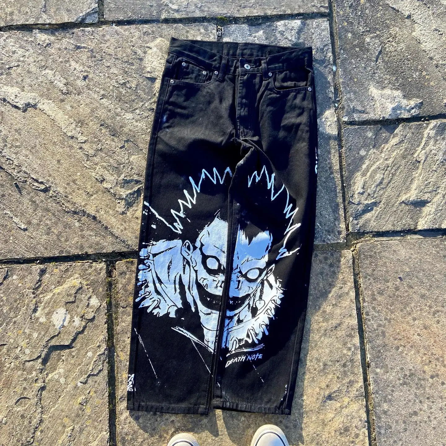 Multi Anime Print Y2k Jeans for Men Wide Leg Baggy Jeans New Harajuku Japanese Style Trouser Streetwear Women High Waist Pants