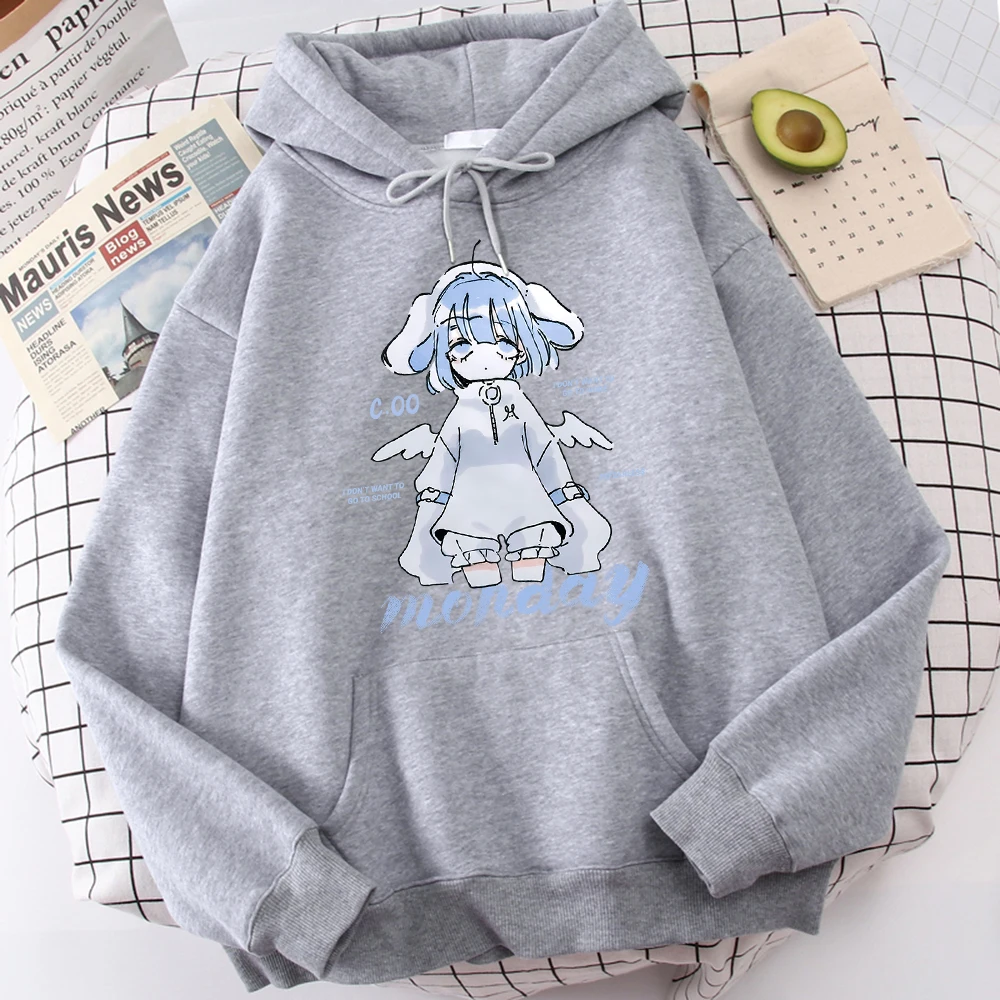 A Listless Monday For A Beautiful Girl Male Sweatshirt Comfort Chic Wei Clothing Motionstreetwear Youth Versatile Clothing