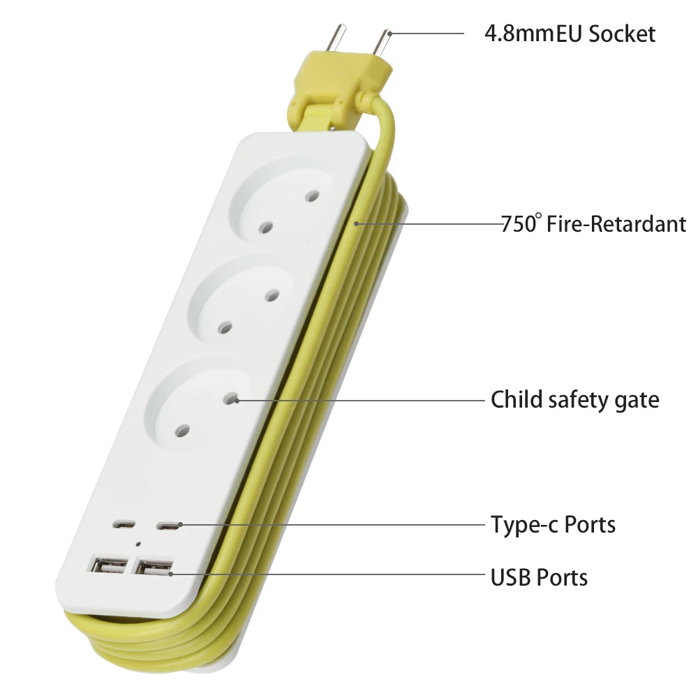 EU Plug USB Power Strip Plugs For Sockets Power Filter Extension with USB and Socket For Home Extender 1.8m Plug Network Filter