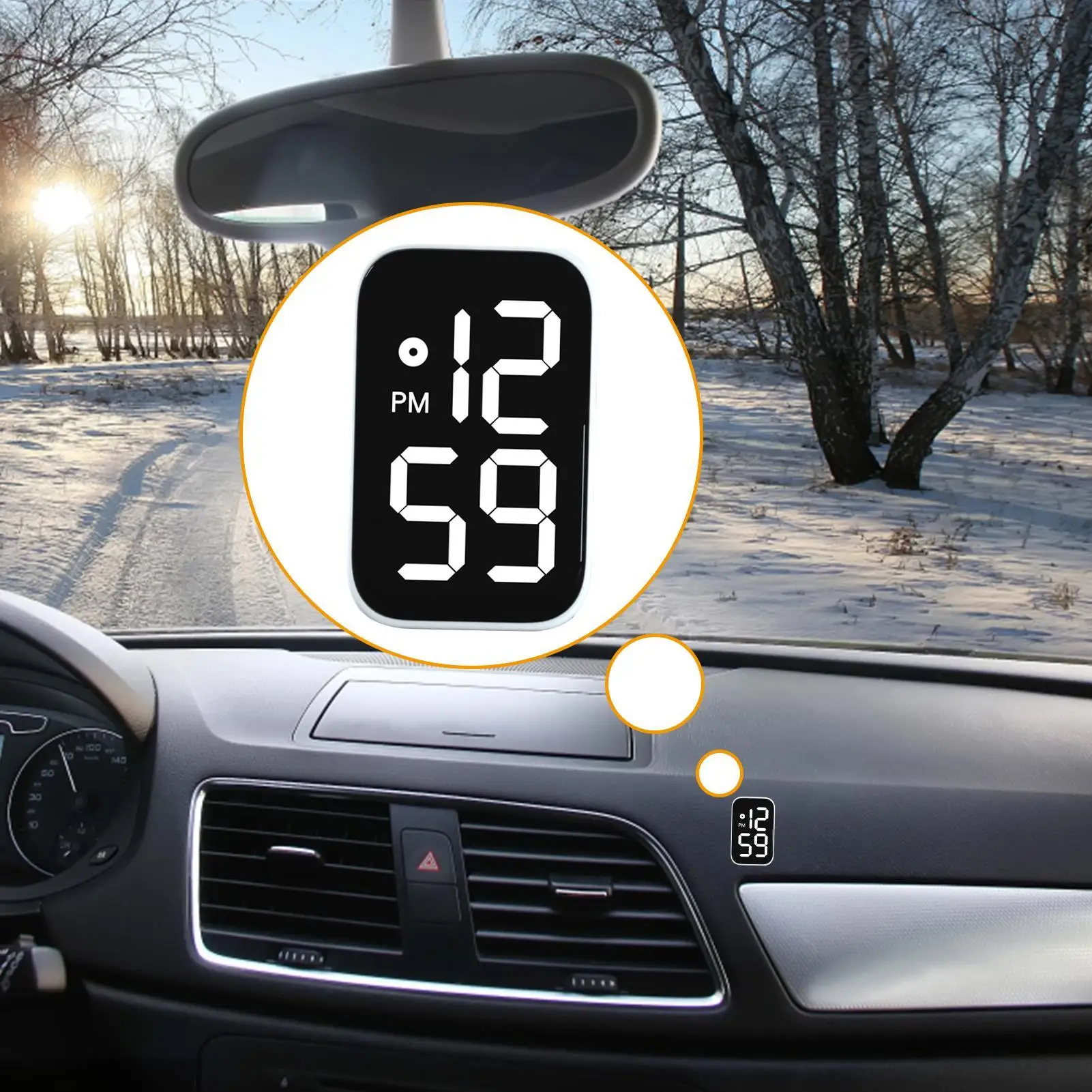 Car Clocks For Dash Waterproof Luminous Vehicle Watch LED Screen Stick On Mini Clock For Car Motorcycle Dashboard Interior  Boat