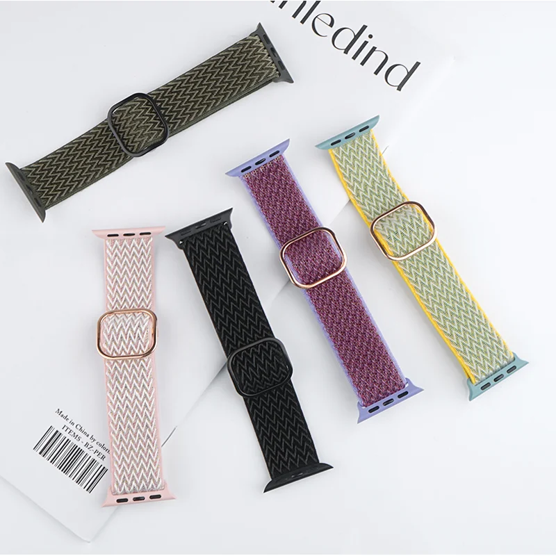 Nylon Strap for Apple Watch Band Ultra2-1 49mm 41mm 45 mm 38/42 Bohemian Elastic Bracelet iWatch Series 9 8 7 6 5 4 3 Se 40/44mm