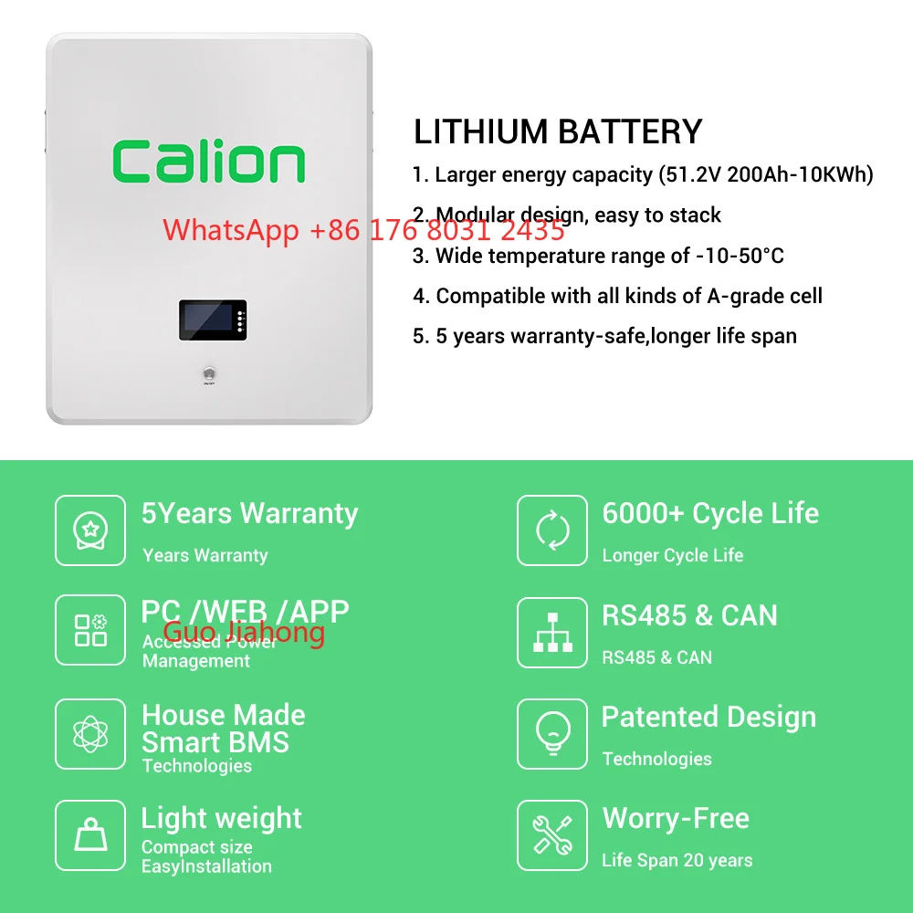 

48v 51v Wall Mount Lithium Battery Wall Power Bank Residential Energy Storage Battery With Inverter