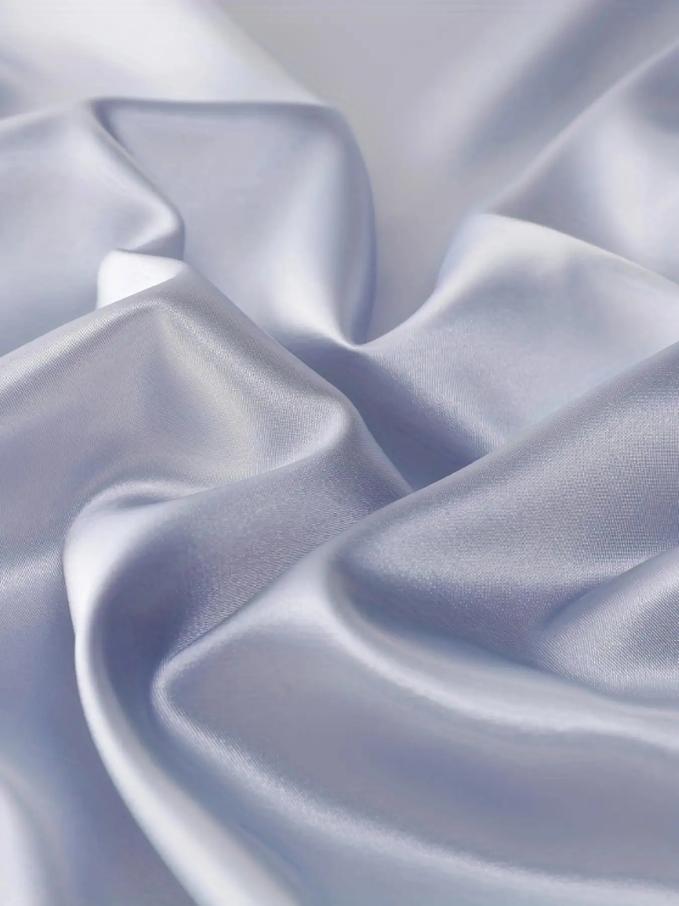 Washed Blue Solid Color Satin Lace Long Sleeve Flared Cuffs Sexy Women's Robe