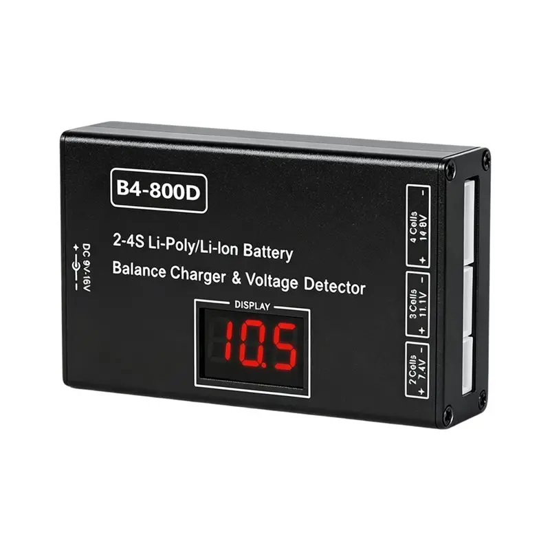 [B24B!】 B4-800D 2-4S Battery Lipo Li- Balance LCD Digital Display For RC Battery EU Plug Voltage Detector