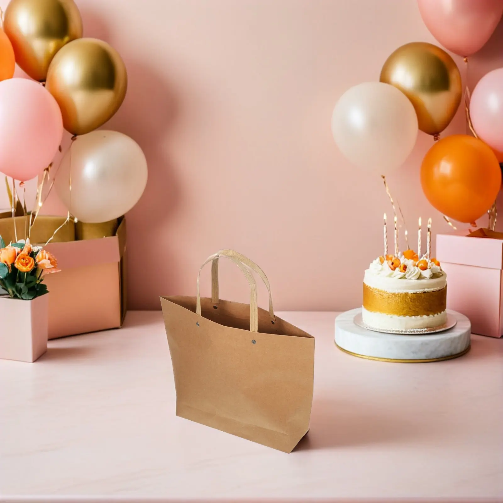 

25 шт. коричневых крафт-пакетов для подарков в винтажном стиле с ручками для свадьбы, дня рождения, упаковки цветов, детского праздника, подарочных наборов