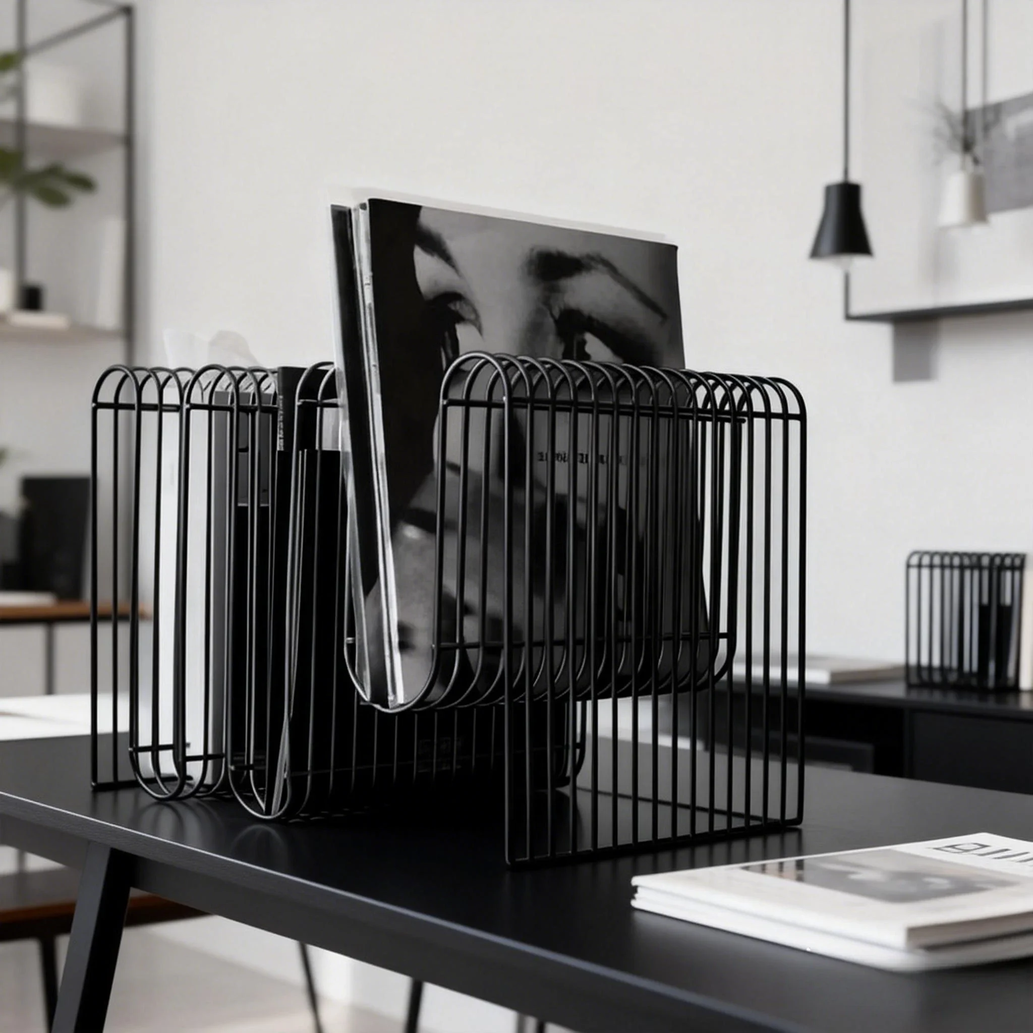 Modern Multi-Functional Table & Bookshelf with Heavy-Duty Powder-Coated Frame Space-Saving Minimalist Design for Home And Office