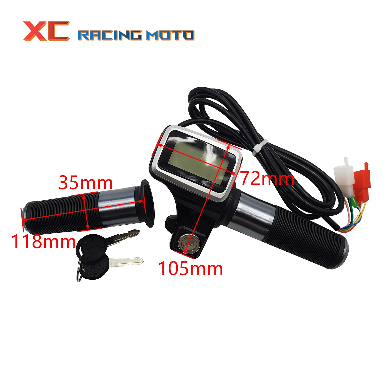 Throttle Handle Grip 60V LCD Battery Display Speed Display With Lock Key For Harley Citycoco Electric Scooter Universal Parts