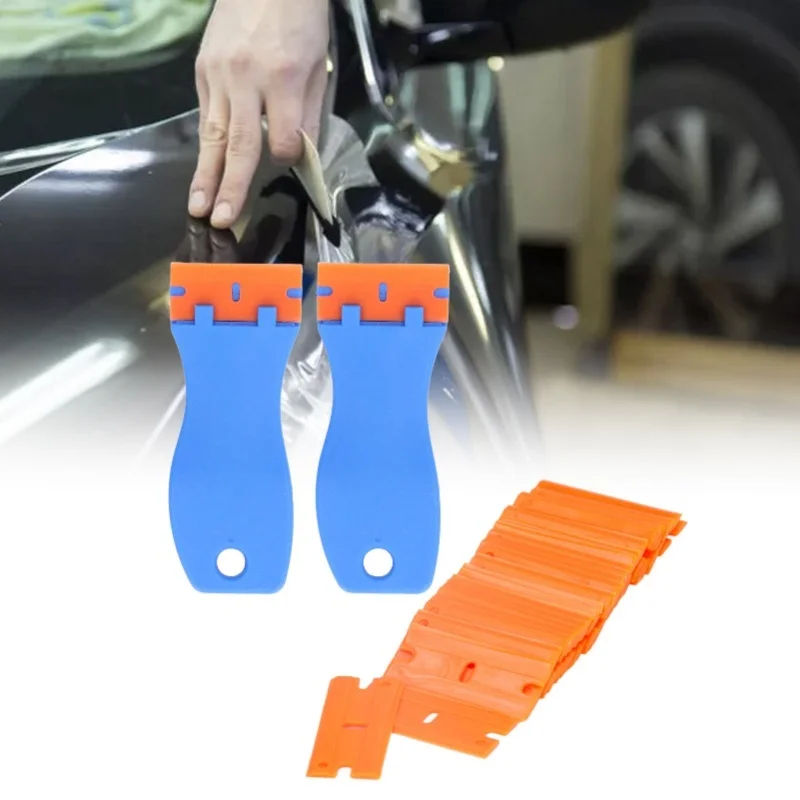 102Pcs Razor Scraper ABS Double Edged Blade Scraping Cleaning Tool Set Kit For Glue Sticker