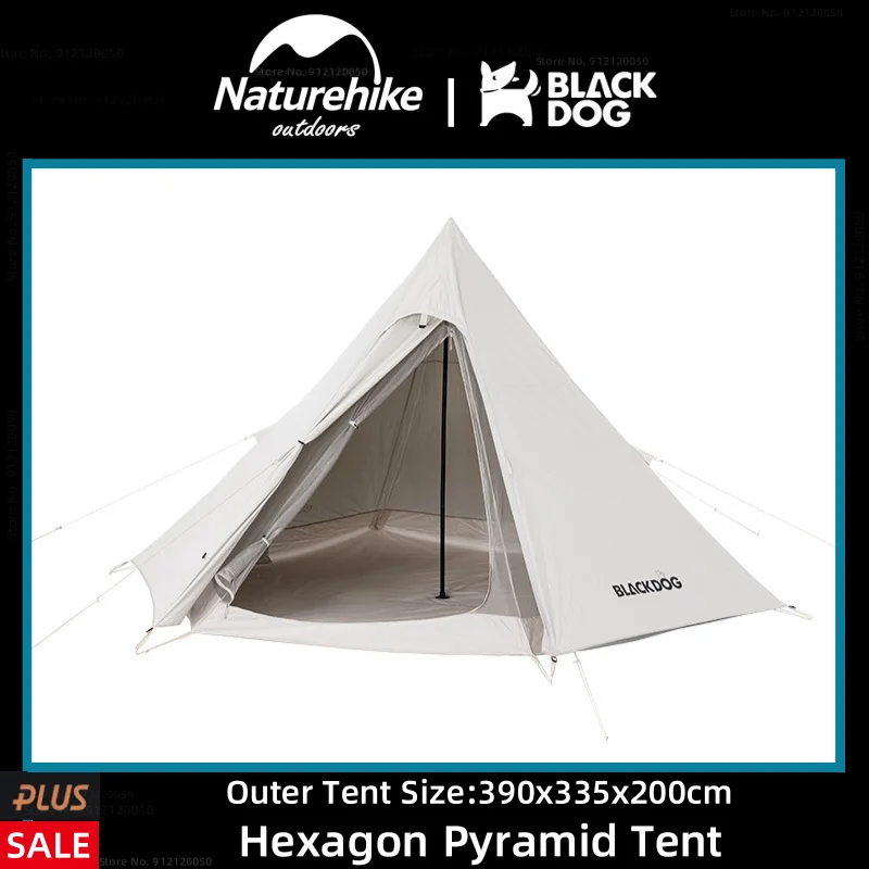 

Naturehike-BLACKDOG Outdoor 3-4 Person Pyramid Tent 150D Oxford Cloth Portable Camping Travel Thicker Rainproof Sun Screen Tent