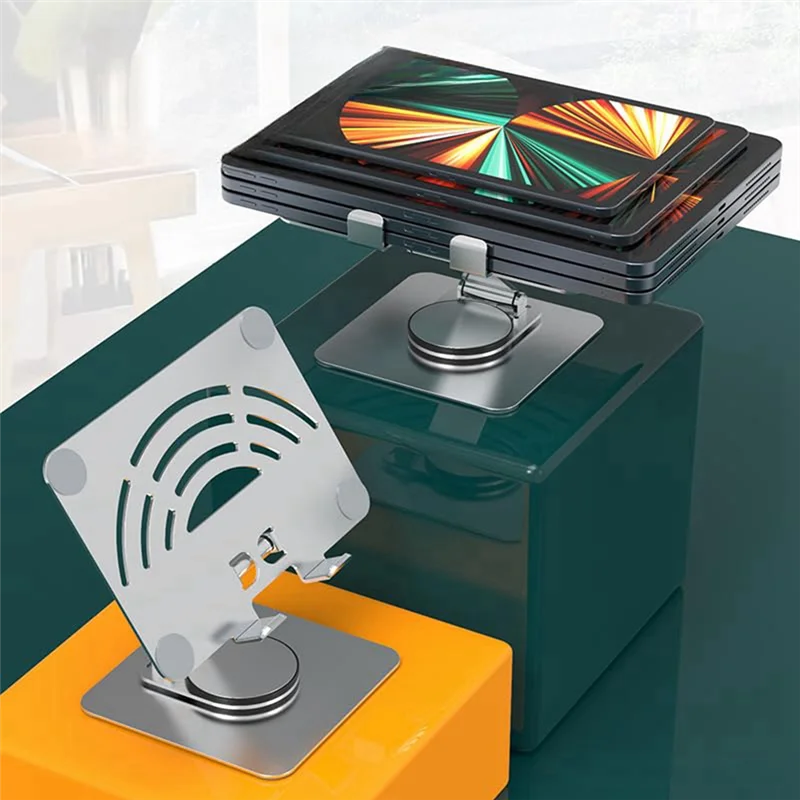 SR-360 °   حامل لوحي دوار من سبائك الألومنيوم والكربون الصلب لسطح المكتب حامل لوحي لحامل الهاتف اللوحي في غضون 12.9 بوصة أ