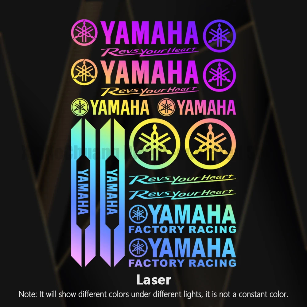 For Yamaha Motorcycle Stickers Laser Letter Logo Racing Helmet Fuel Tank Decals Accessories Auto Modification Decor