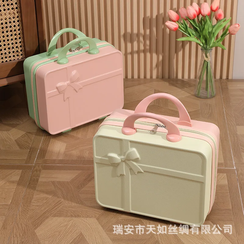 14 Inch Souvenir Suitcase, Small Suitcase, Zipper, Lightweight Vanity Case, High-end Gifts