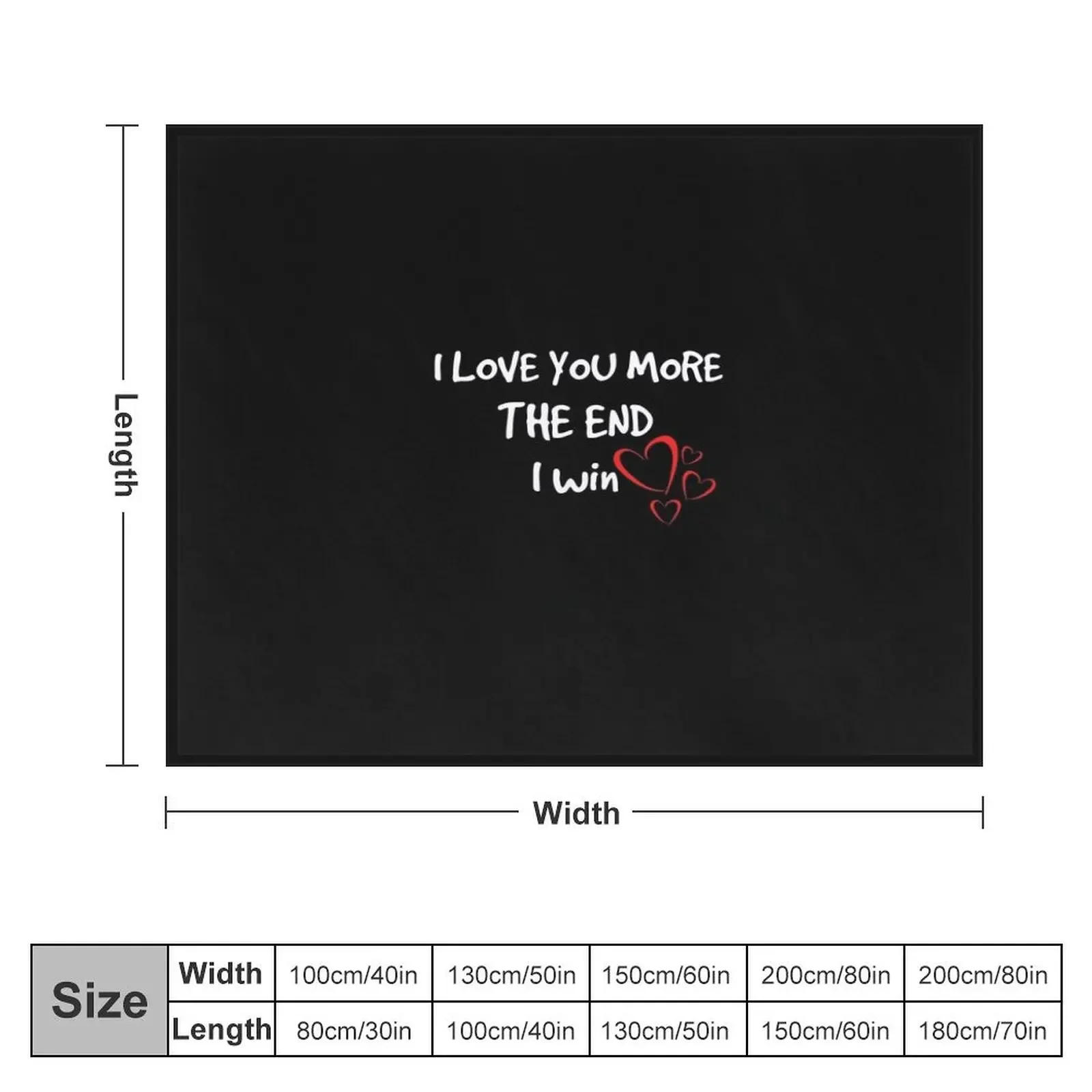 I love you more the end i win Throw Blanket Flannel Fabric Personalized Gift Blankets