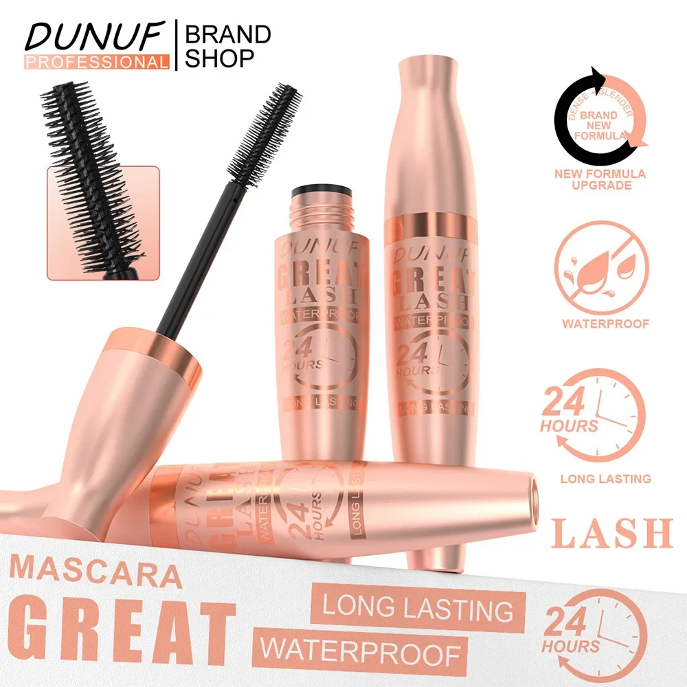 DUNUF Mascara longue durée 24h imperméable volumateur allongeant Curling séchage rapide cils outil de maquillage