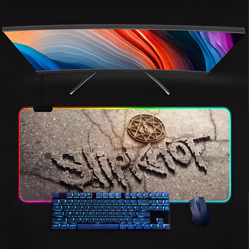 

For Slipknots-Rocks Mouse Pad Keyboard LED RGB Pc Gamer Glowing Rubber mause pad Cute Cartoon Gaming Computer csgo lol pubg