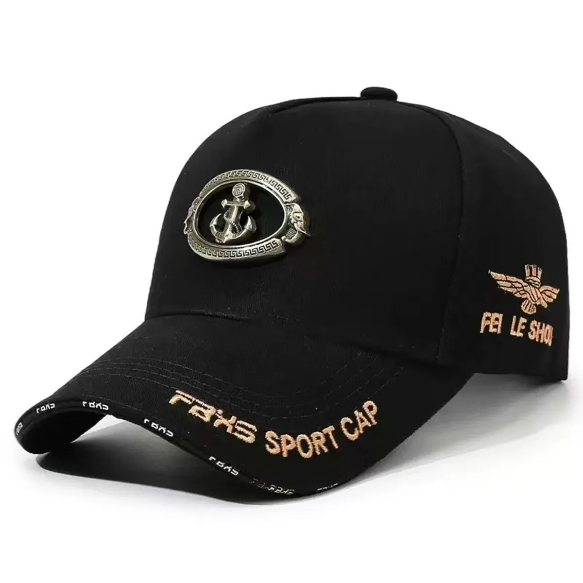 Unisex Anchor FAKS SPORT CAP Baseballkappen mit Stickerei, Frühling und Herbst, für den Außenbereich, verstellbare Freizeithüte, Sonnenschutzhut, Sportkappe – Detail 2
