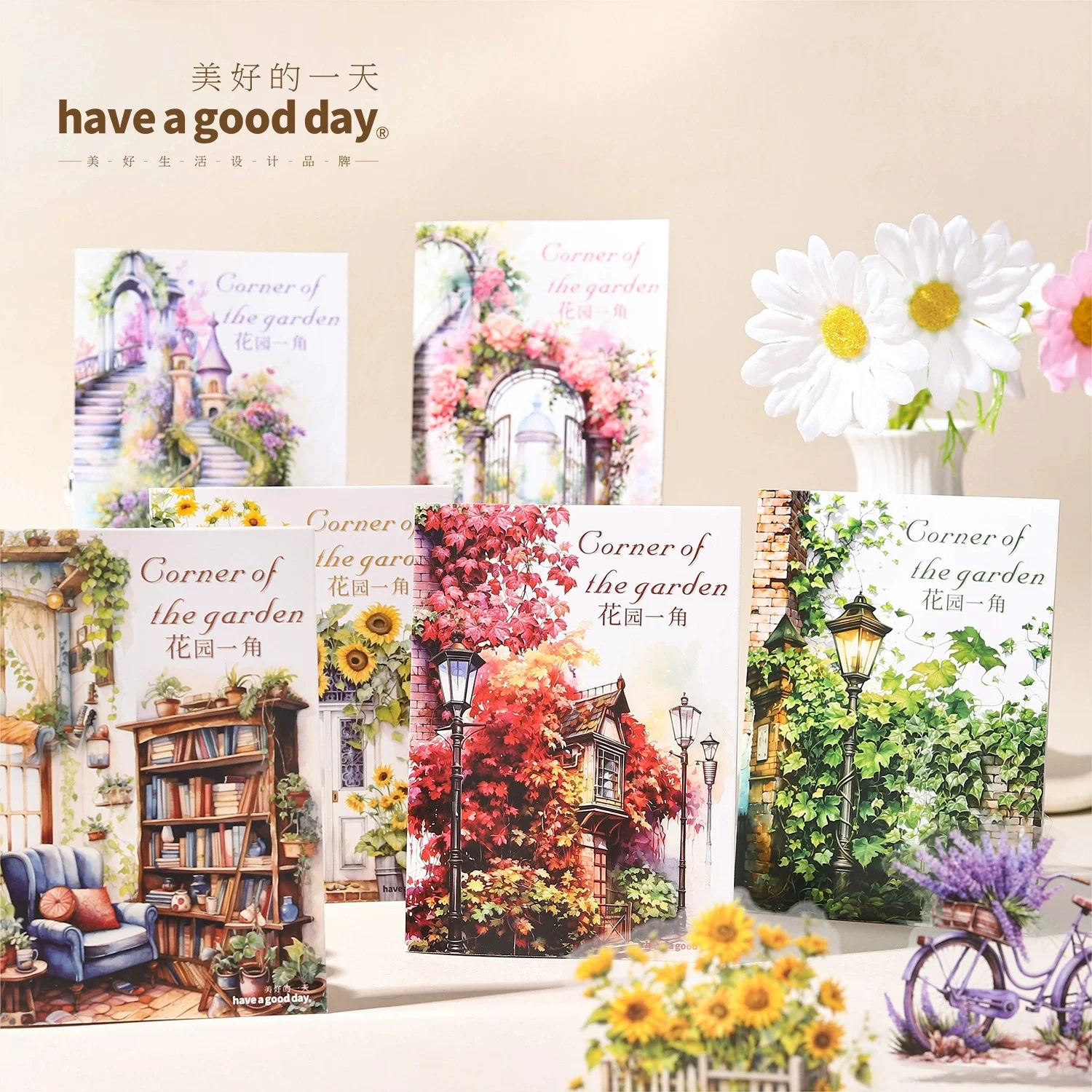 30 Stück PET-Aufkleber aus der Serie „Corner of The Garden“, ästhetische Aquarell-Gartenlandschafts-Aufkleber, DIY Scrapbook Journal Planner Laptop