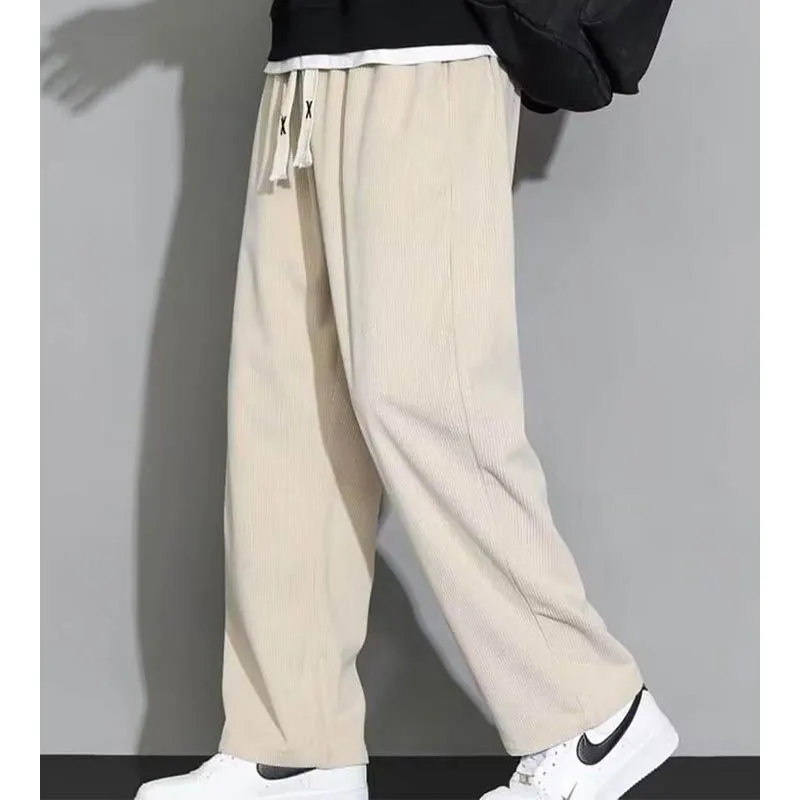 2024 Spring and fall fashion loose pants youth straight sweatpants wide leg sports casual pants