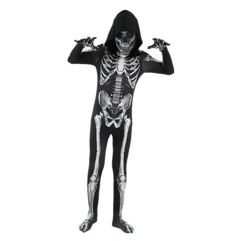 Disfraz de CyScary Grim Reaper con capucha negra, disfraz de esqueleto de terror para Halloween, disfraz de cazafantasmas para niños, disfraz de fiesta de Mardi Gras