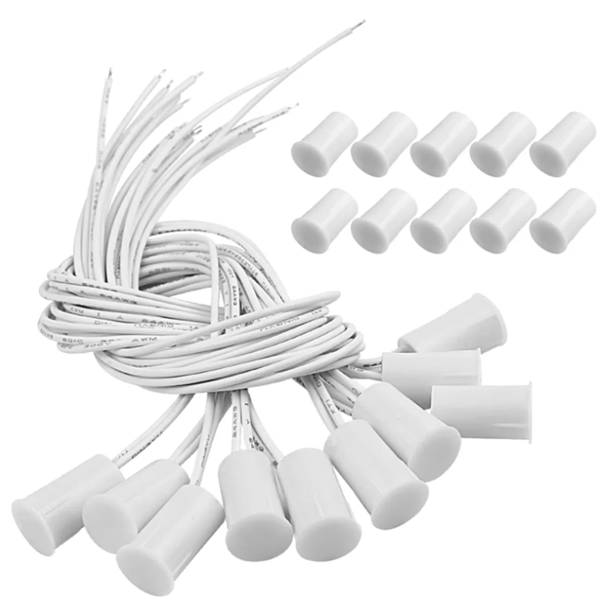 

ABNP Magnetic Door Switch RC-33 NC Recessed Wired Security Window Door Sensor Alarm White- (10 Sets)