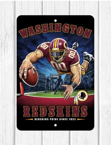 1x, WASHINGTON REDSKINS Sinal de parede de metal personalizado MAN CAVE OFFICE HOME