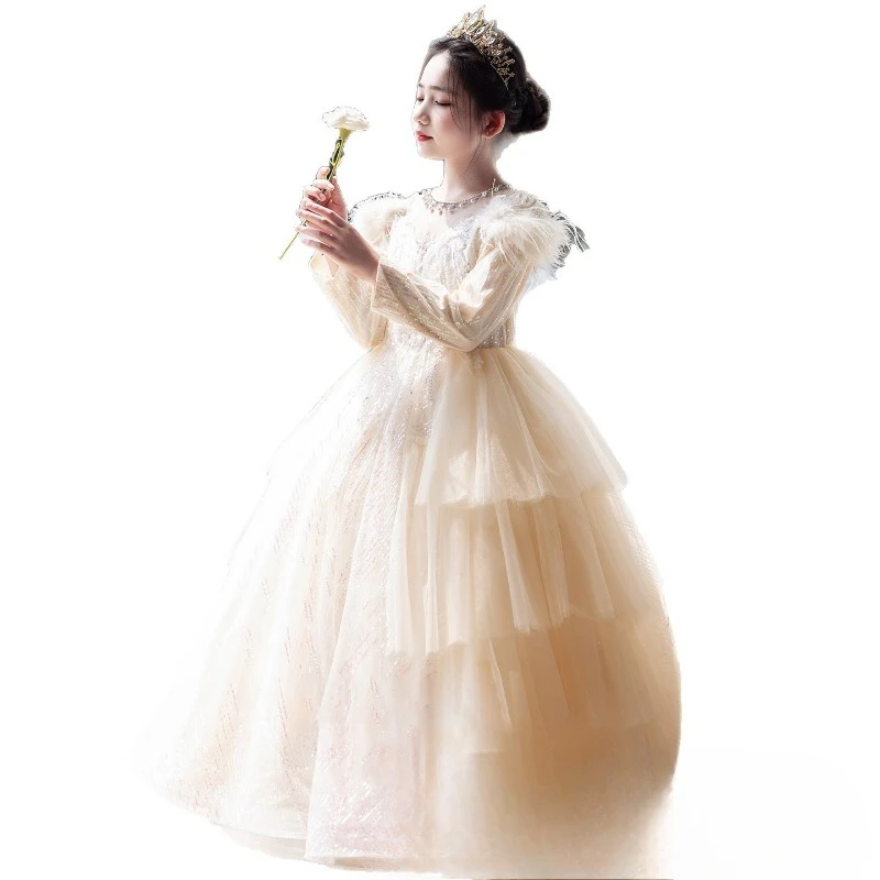 子供ドレス 高級プリンセスドレス フラワーガール ウェディングガールズ ピアノ演奏ドレス