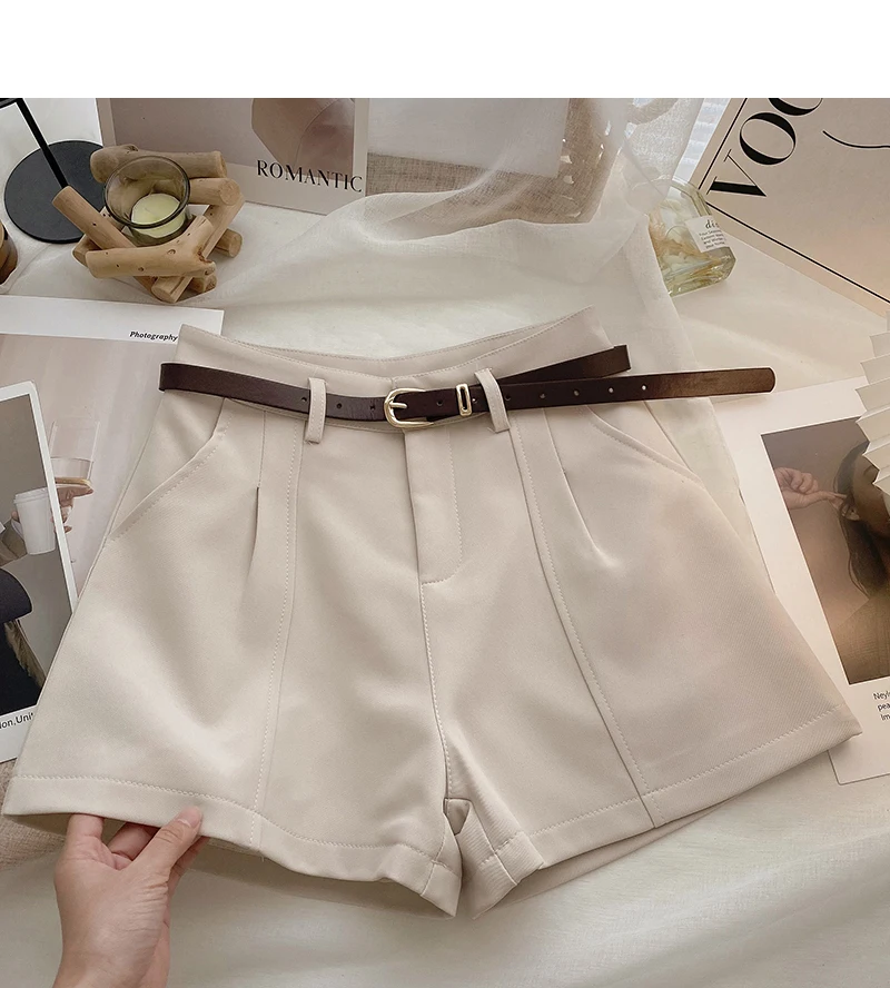 Bomon Harajuku Spring/Summer New Japanese Casual Women's Clothing Ins Fashion Street Shorts 2000sY2K High Waisted Wide Leg Short