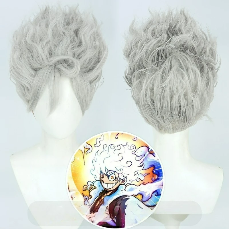 

Аниме Луффи Косплей Парик Пират Обезьяна D Серебряные Вьющиеся Волосы Ника Косплей Парики Синтетические Хэллоуин Вечерние Мужские Парики + Бесплатная Кепка Для Парика
