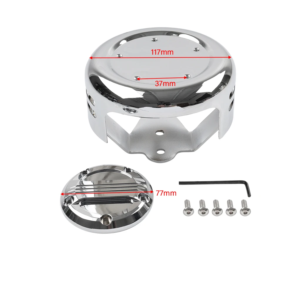 Chrome Motorcycle Horn Modified Cover 5 Hole Point Cover Kit for Harley Softail FXST Touring FLHT Dyna XL XL883 XL1200 1991+